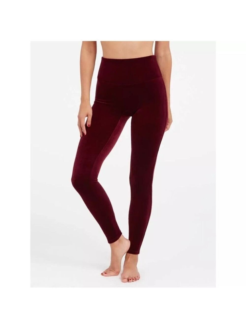Spanx Women's Burgundy Velvet Leggings
